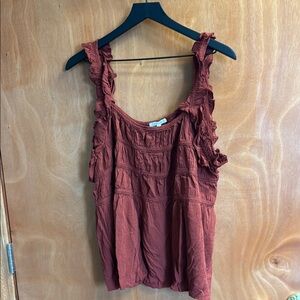 Women's Ruffled Rust Top